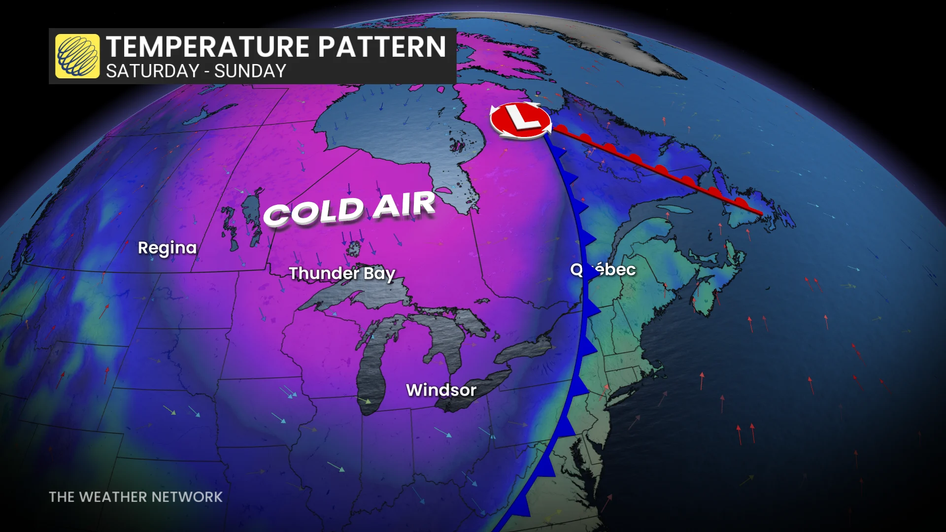 Baron - Ontario temperature pattern - April 16