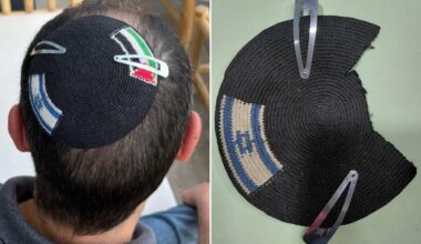 Police detain Modiin man for wearing kippa with Palestinian flag, cut it out