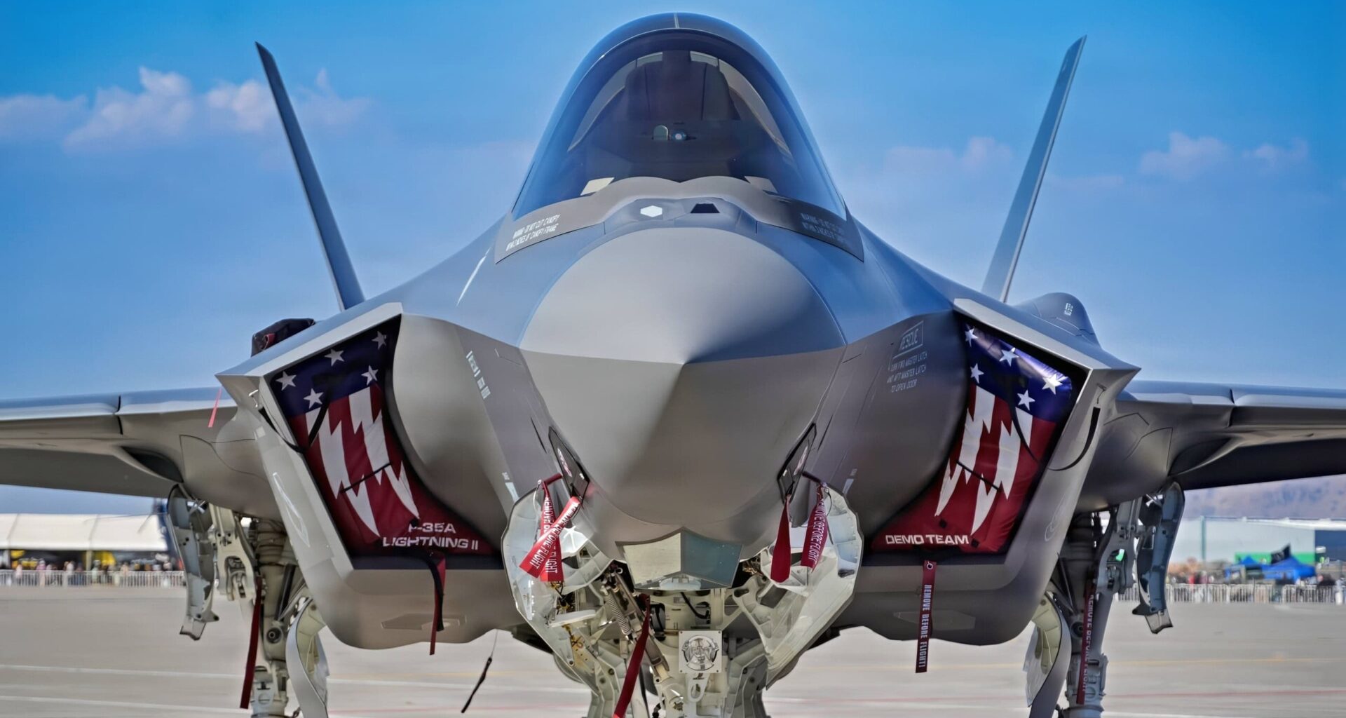 An F-35A Lightning II from the 388th Fighter Wing on display on a taxiway during Feria Internacional del Aire y del Espacio (FIDAE) in Santiago, Chile, April 11, 2026. The F-35A Lightning II is a fifth-generation multirole fighter designed for air superiority and precision strike missions. (U.S. Air Force photo by Staff Sgt. Derek Gutierrez)