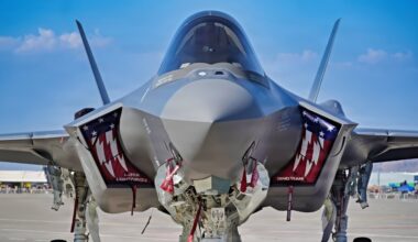 An F-35A Lightning II from the 388th Fighter Wing on display on a taxiway during Feria Internacional del Aire y del Espacio (FIDAE) in Santiago, Chile, April 11, 2026. The F-35A Lightning II is a fifth-generation multirole fighter designed for air superiority and precision strike missions. (U.S. Air Force photo by Staff Sgt. Derek Gutierrez)