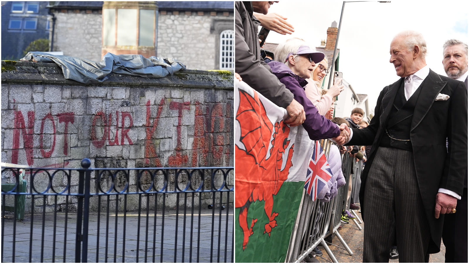 'Not our King' sprayed onto cathedral in escalation of campaign against monarchy
