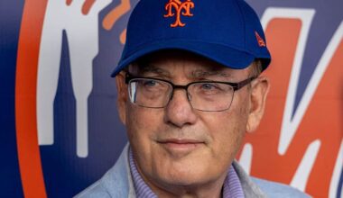 Port St. Lucie, Fla.: New York Mets owner Steve Cohen speaks to the media during the team's spring training workout, at Clover Park in Port St. Lucie, Fla., Feb. 16, 2026. (Photo by Alejandra Villa Loarca/Newsday RM via Getty Images)