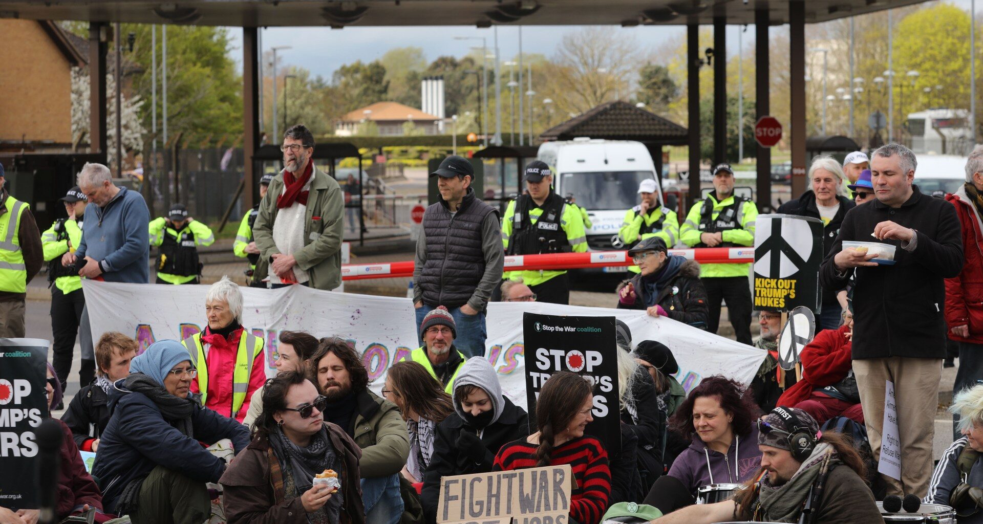 UK police arrest seven protesters near RAF base used by US | Israel-Palestine conflict News