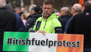 Over a third of Ireland's fuel stations are empty and truck and tractor drivers are protesting nationwide