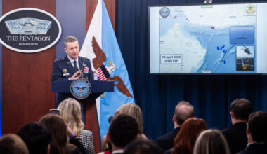 US can intercept any Iran-linked ship globally, Caine says