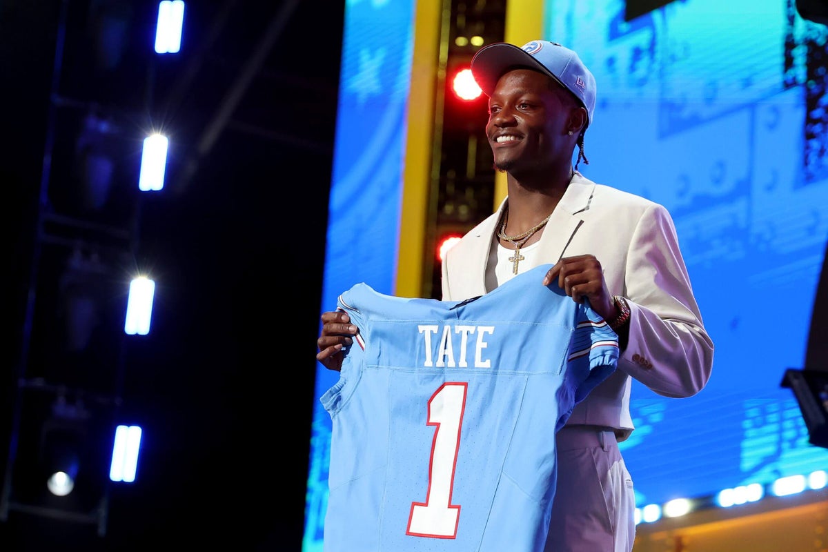 NFL Draft roundtable: Titans surprise with Carnell Tate, Bucs stop Rueben Bain’s slide