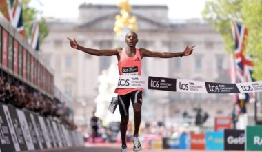 Sabastian Sawe finishes London Marathon in under two hours to obliterate men’s world record