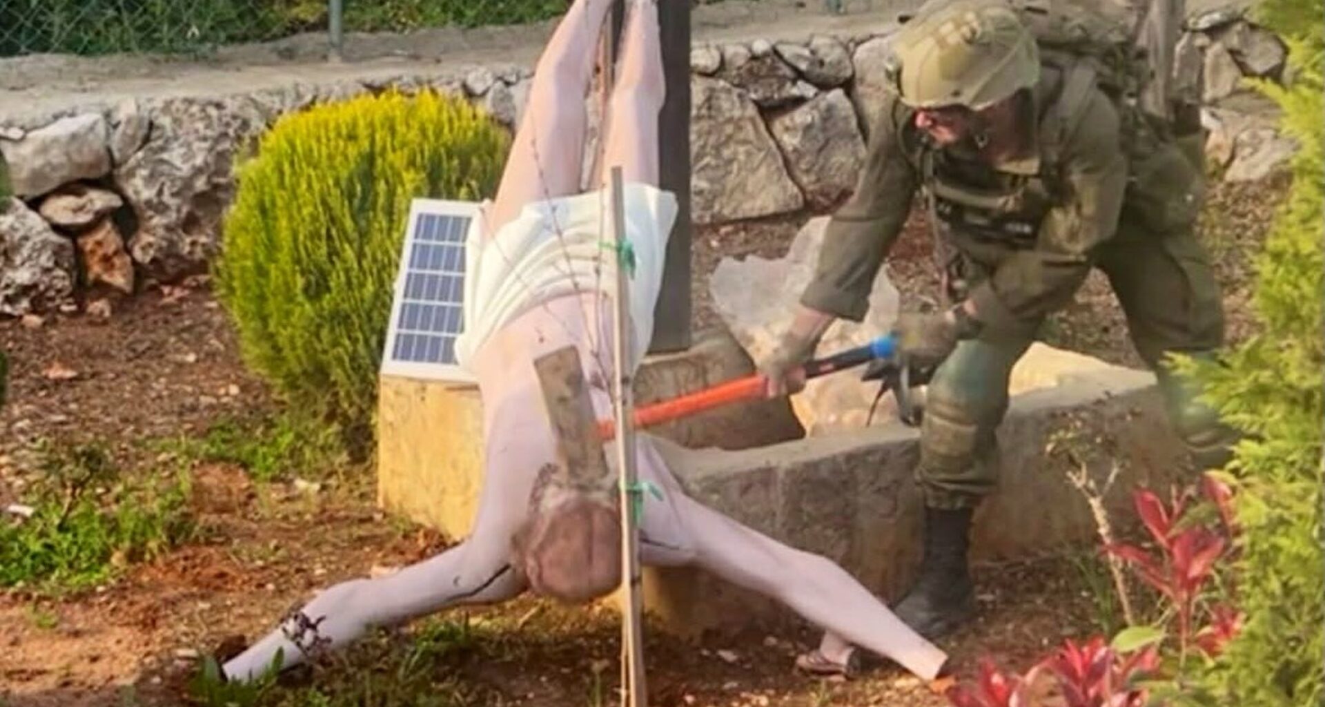 Netanyahu, IDF condemn Israeli soldier's bludgeoning of Jesus statue in Lebanon