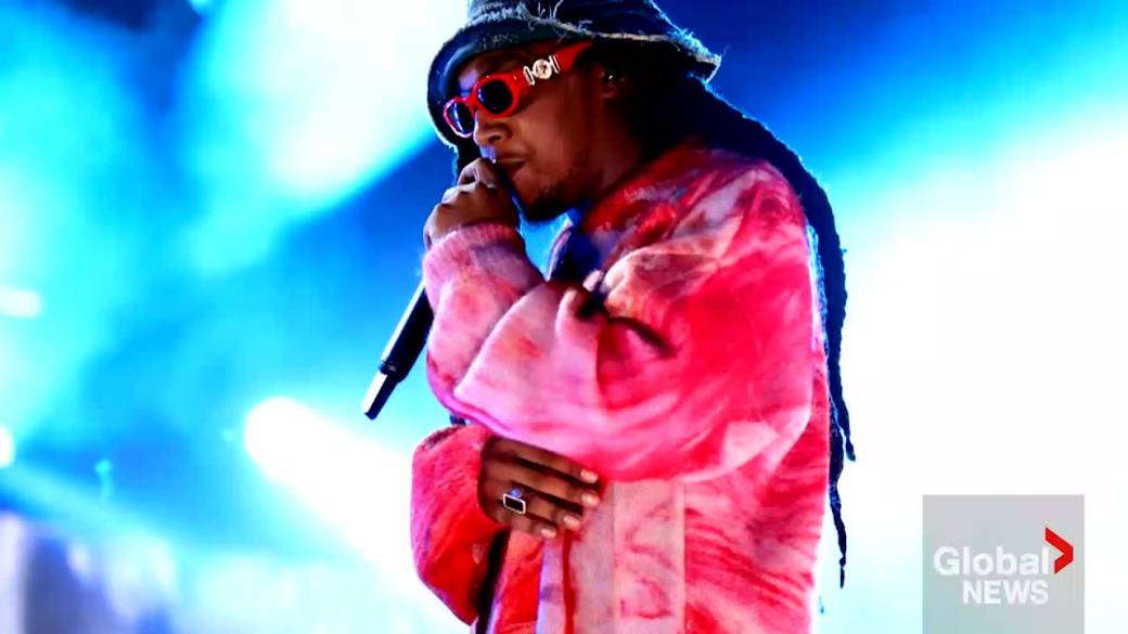 Click to play video: 'Migos group member Takeoff shot dead following a party in Houston'