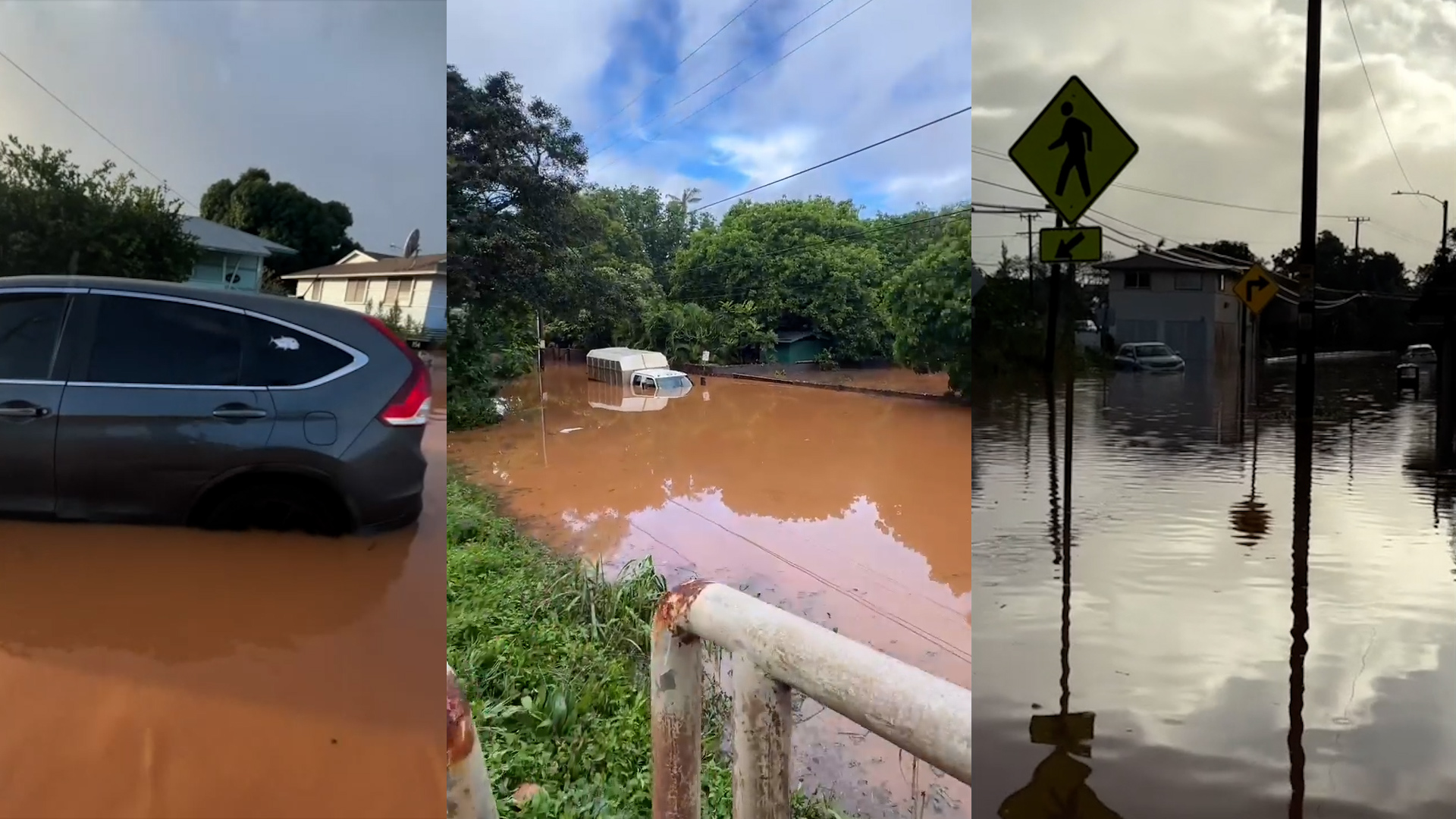 Click to play video: 'Thousands evacuated as floods overwhelm Hawaii’s Oahu Island'