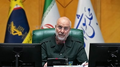 Iran's Parliament Speaker Mohammad Bagher Ghalibaf was apparently responding to Trump's renewed threats of striking power plants and bridges in the Islamic Republic if Tehran doesn't open the Strait of Hormuz (AFP File)