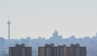 Milad telecommunication tower is seen at left in a general view of a part of Tehran, Iran, Thursday, April 23, 2026. (AP Photo/Vahid Salemi)