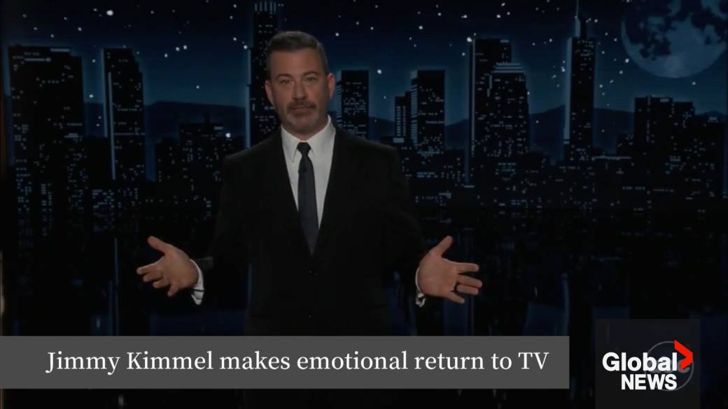 Click to play video: 'Kimmel returns to late-night, says didn’t intend ‘to make light’ of Charlie Kirk’s murder'