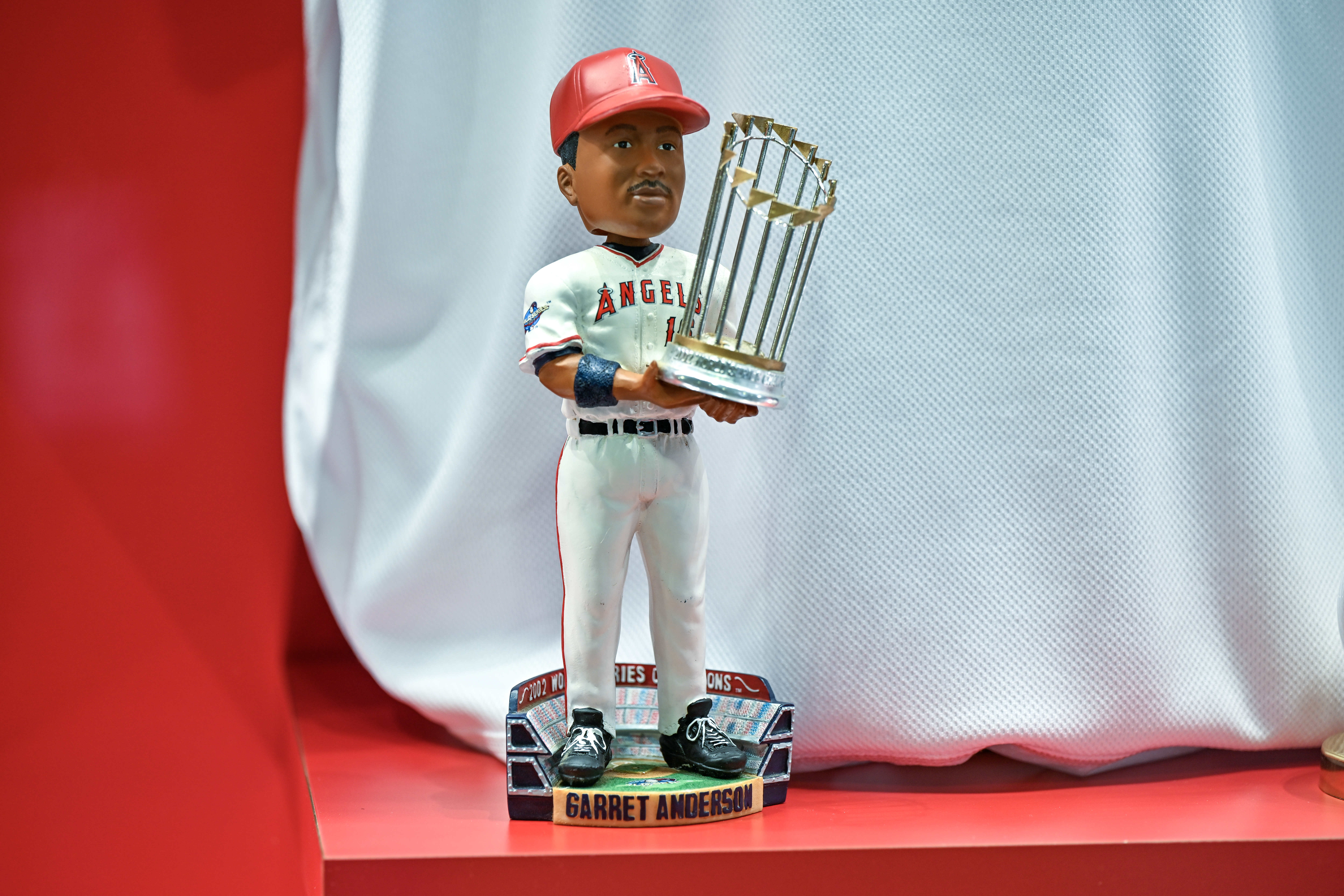 A bobblehead of Garret Anderson, a beloved former Angels player...