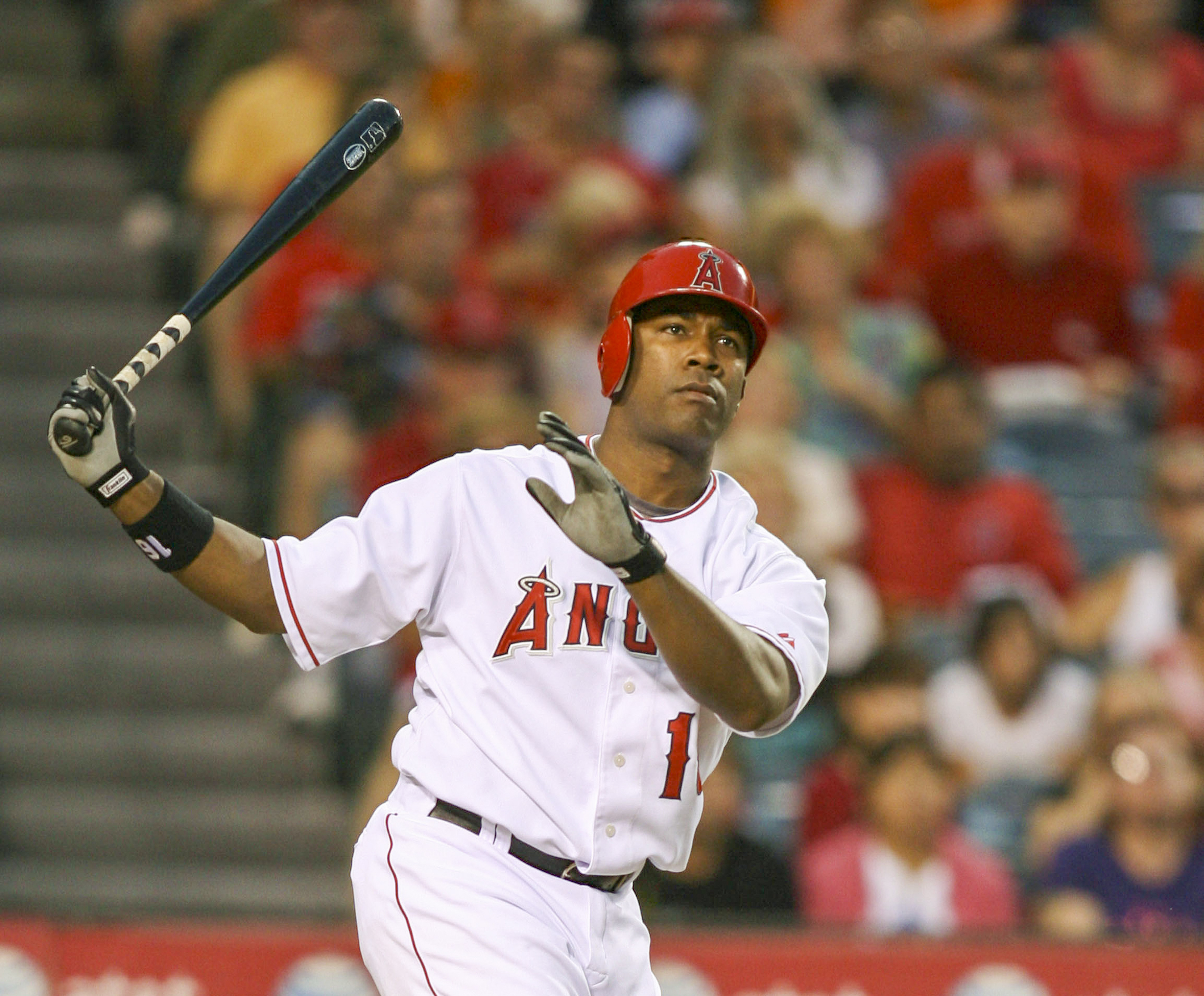 Garret Anderson (16) of the Angels during a game at...
