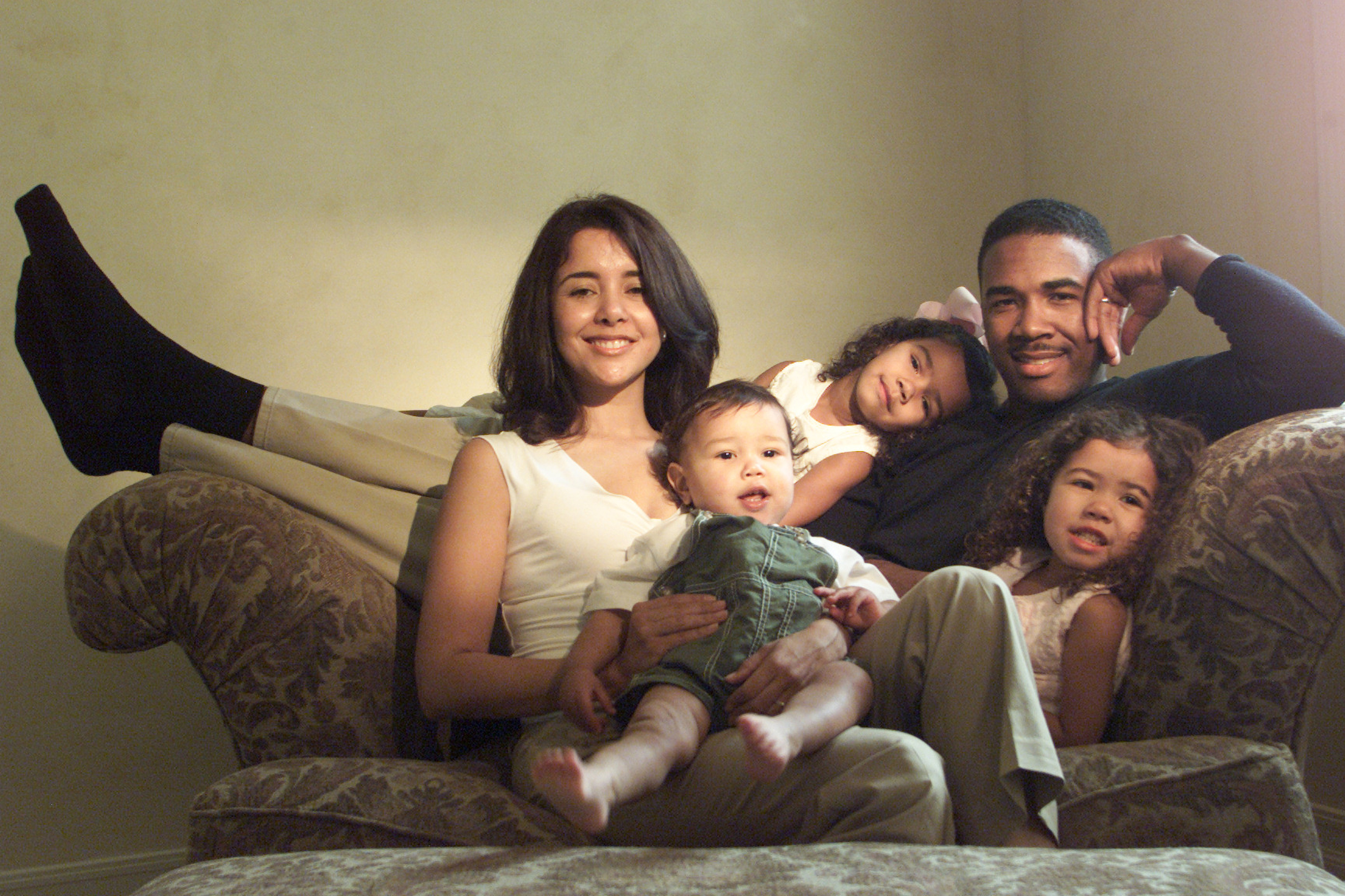 Garret Anderson with his family (Photo By Cindy Yamanaka, Orange...