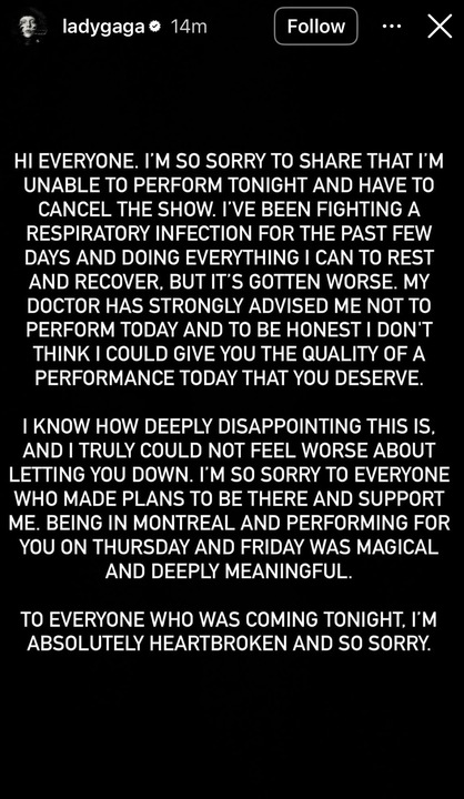 Lady Gaga message