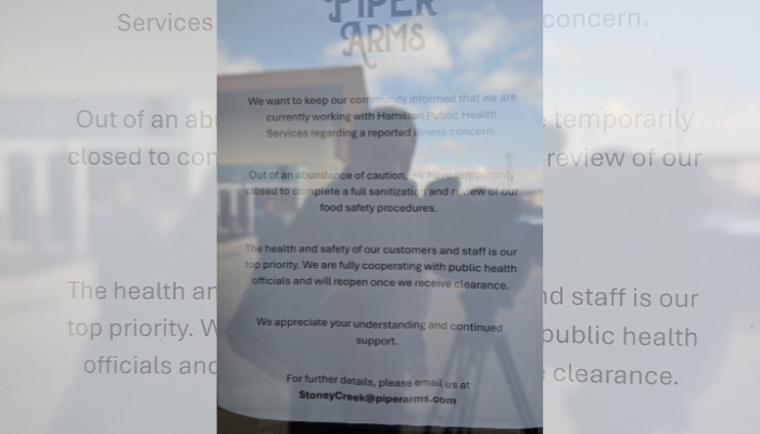 Piper Arms Stoney Creek salmonella outbreak