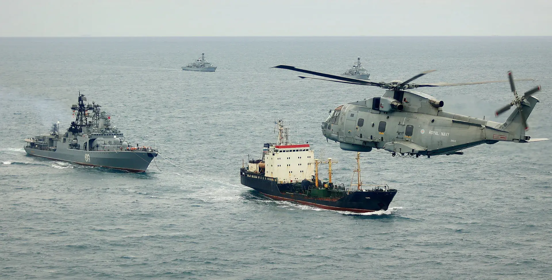 Royal Navy monitors shadow fleet vessels but Russian naval escort complicates boarding dilemma