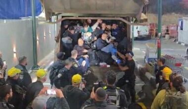 More than 60 Palestinians found packed inside a garbage truck