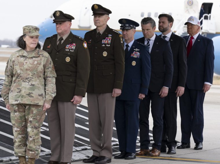 DOVER, DELAWARE - MARCH 7: (L-R) Col. Martha J. 