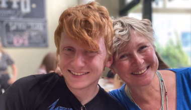 Yotam Haim, left, and his mother, Iris Haim, in an undated photo. (Courtesy)