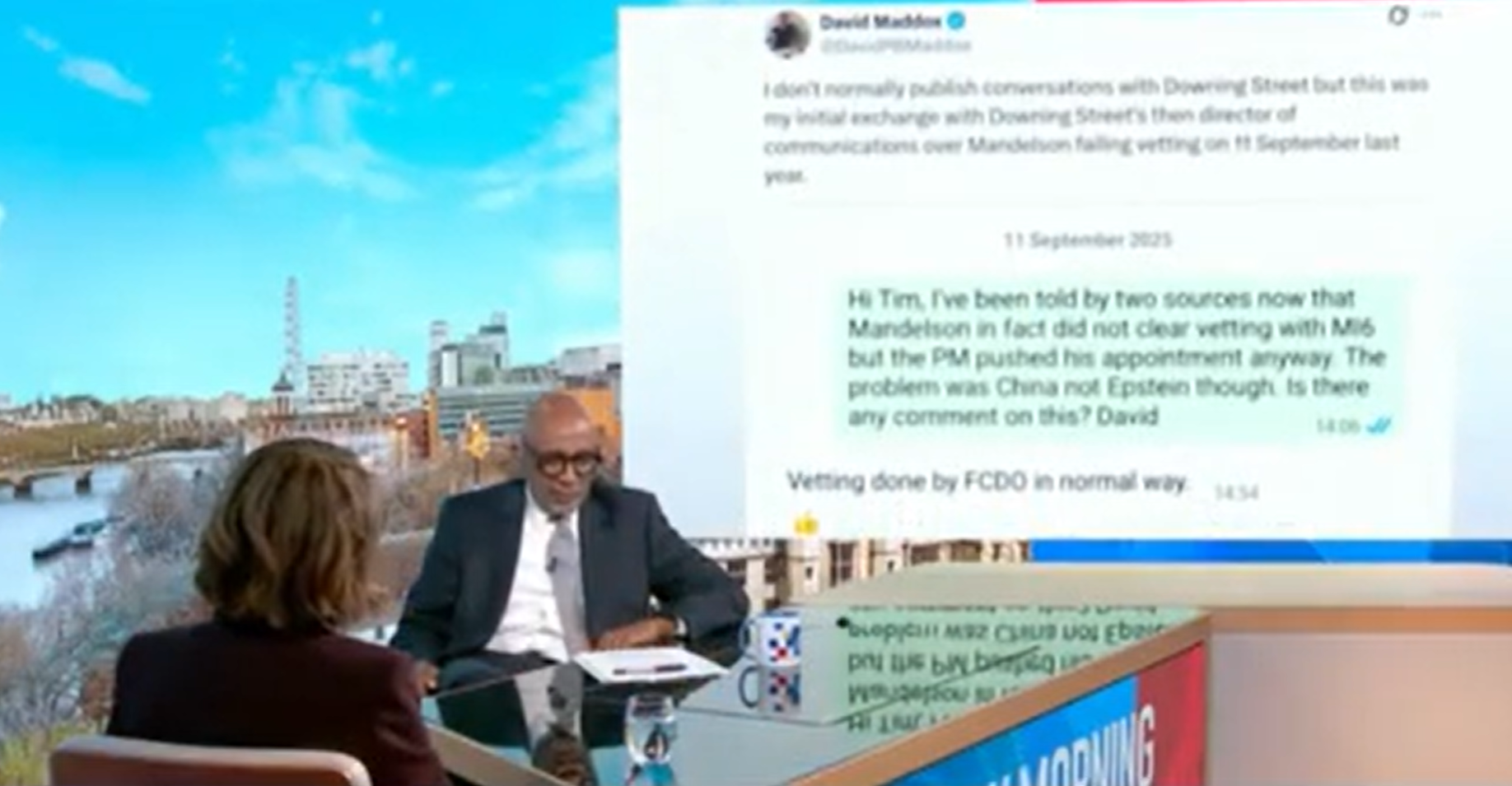 Liz Kendall is confronted with WhatsApp messages between The Independent and Downing Street from September 2025