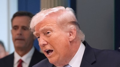 President Donald Trump speaks with reporters on Monday, April 6. (AP)
