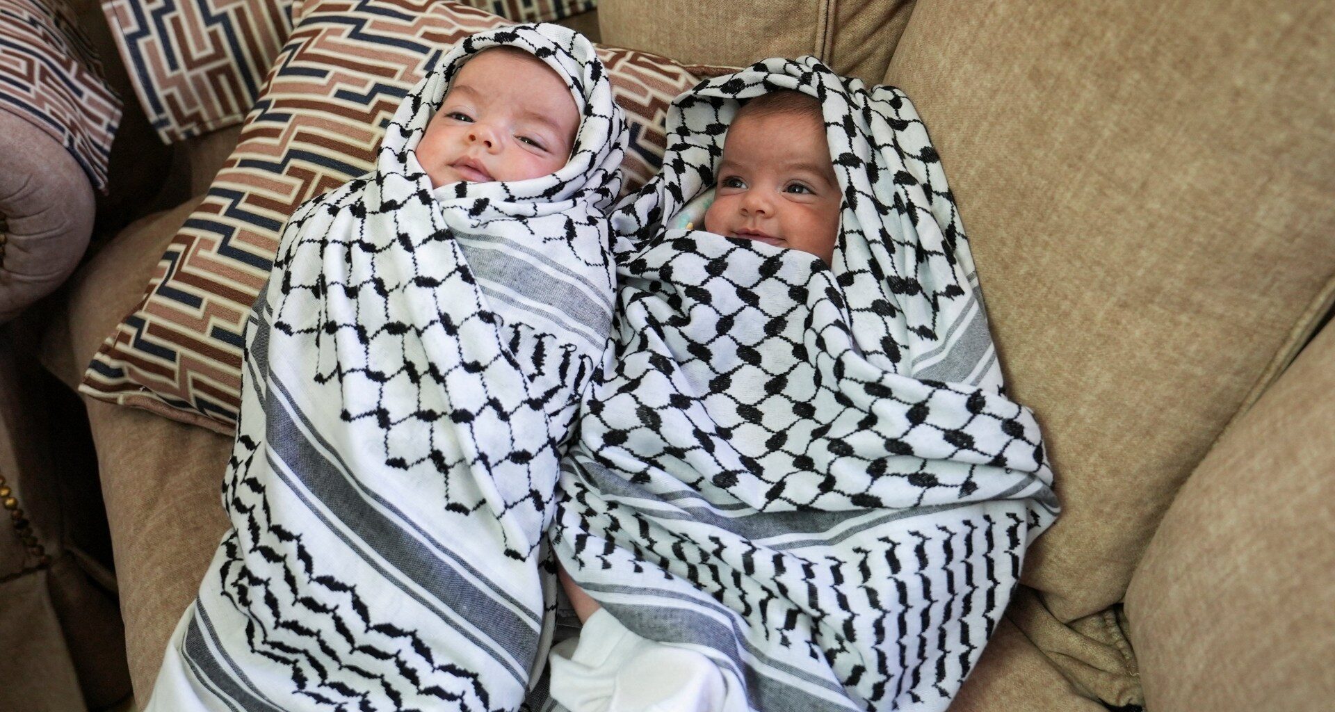 Baby twins attend their father’s funeral after Israeli settler attack | Israel-Palestine conflict