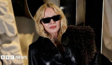 Madonna at the Saint Laurent fashion show as part of Spring/Summer 2026 Paris Fashion Week