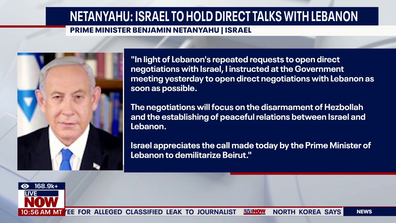 Israel's Netanyahu authorizes talks with Lebanon