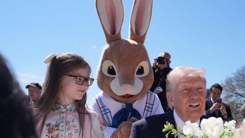 With the Easter Bunny at his side, Trump won’t stop talking about Iran