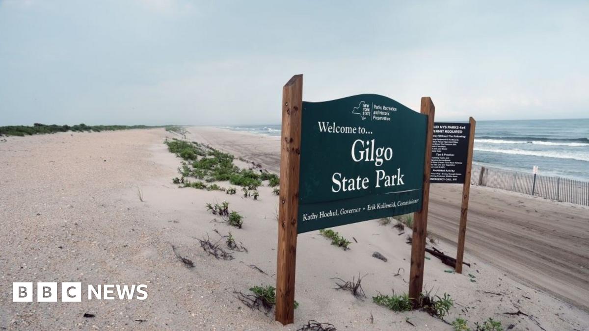 A crowd assembles on a suburban street behind police tape and police vehicles
