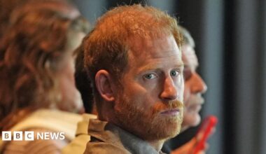 The Duke of Sussex in a close-up. He has a moustache and beard.