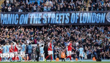 The message sent by Manchester City's fans to Arsenal after their vital victory at Etihad Stadium