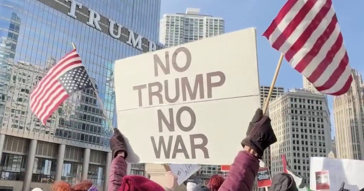 Chicago protesters demand action after President Trump's Iran scare