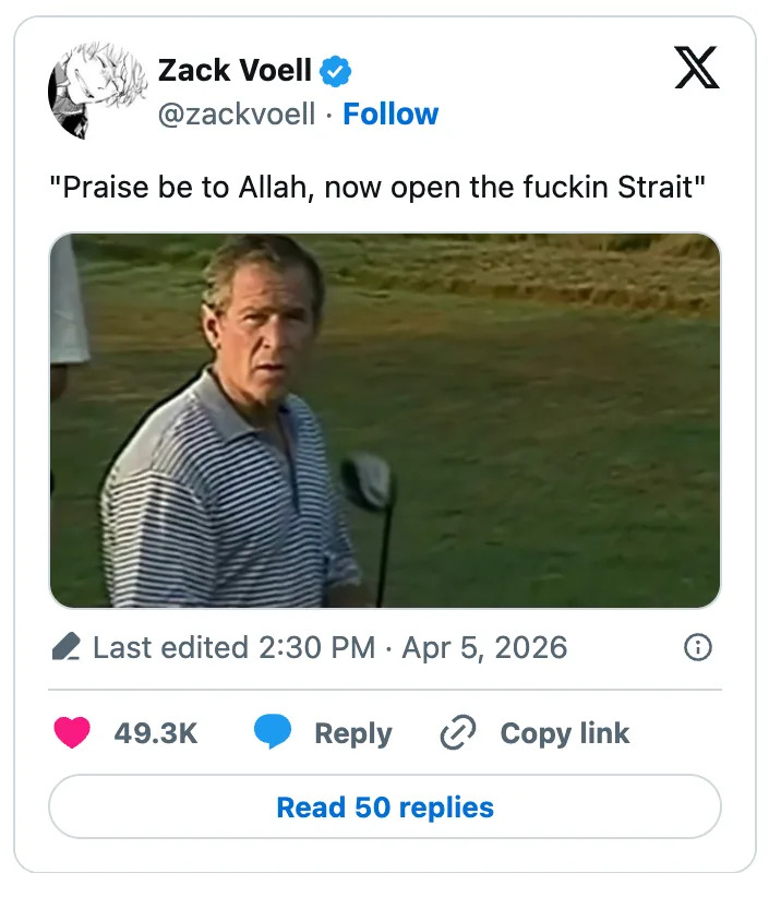 Image of a social media post with a photo of a man holding a golf club, accompanied by a caption expressing surprise