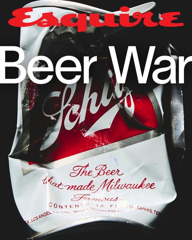 Magazine cover featuring a crumpled beer can Magazine cover featuring a crumpled beer can