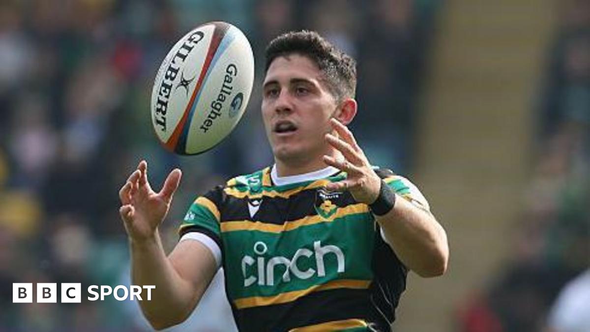 Anthony Belleau takes on Newcastle players during Northampton's Prem victory on 21 March
