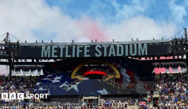 A general view of MetLife Stadium during the Club World Cup final between Chelsea and Paris St-Germain in July 2025