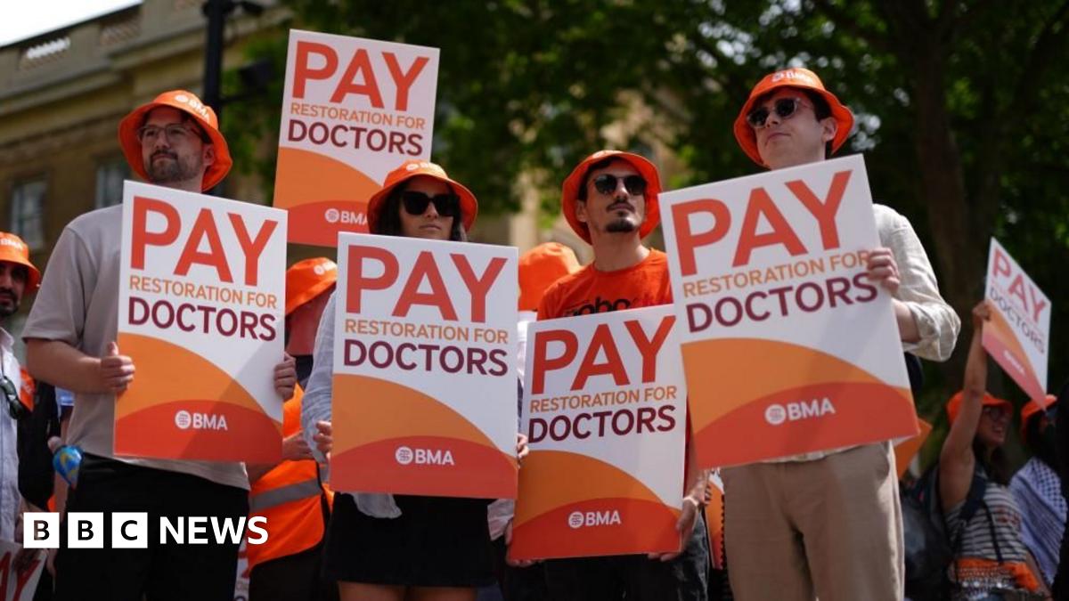 Junior doctors protest outside Downing Street, London