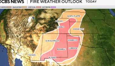 More than 15 million under fire weather alerts in central U.S., as warmth, strong winds fuel "extreme" wildfire risks