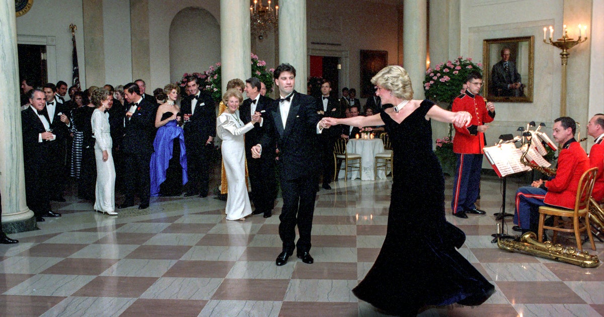 Princess Diana Dancing with John Travolta in Cross Hall at the White House