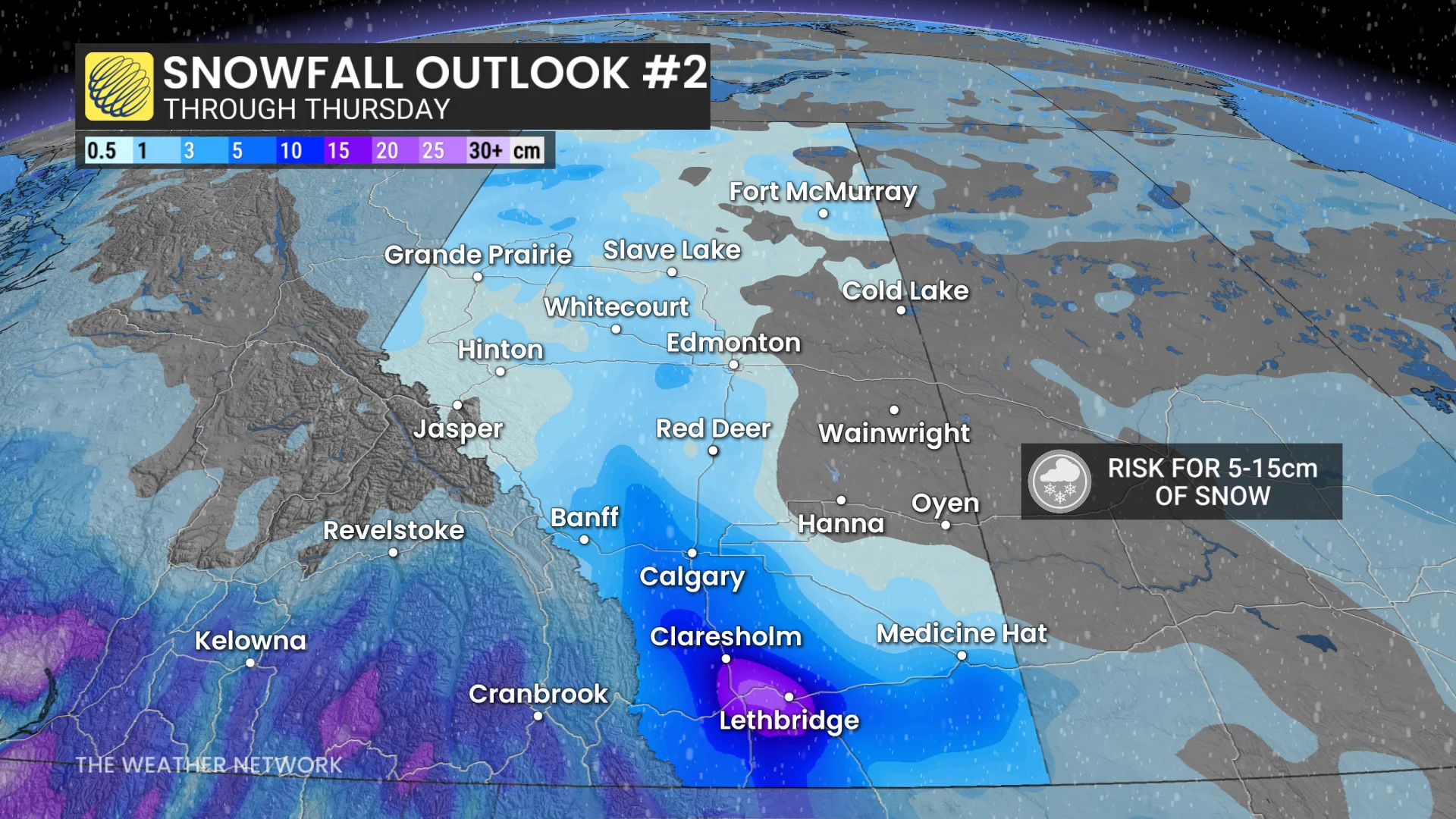 Alberta snowfall outlook No. 2 scenario