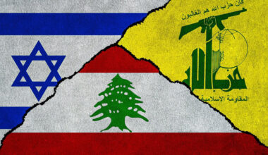 Israel Hezbollah and Lebanon Flags