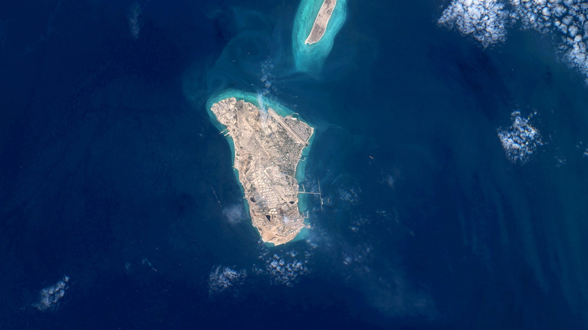 Satellite view of Kharg Island in the Persian Gulf off the coast of Iran