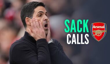 Mikel Arteta with Arsenal badge