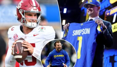 Rams make 2026 NFL Draft stunner with Ty Simpson No. 13 pick