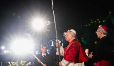 Pictures from Pope Leo''s moving Via Crucis at Colosseum