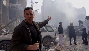 BBC at the site of Israeli air strikes in Beirut